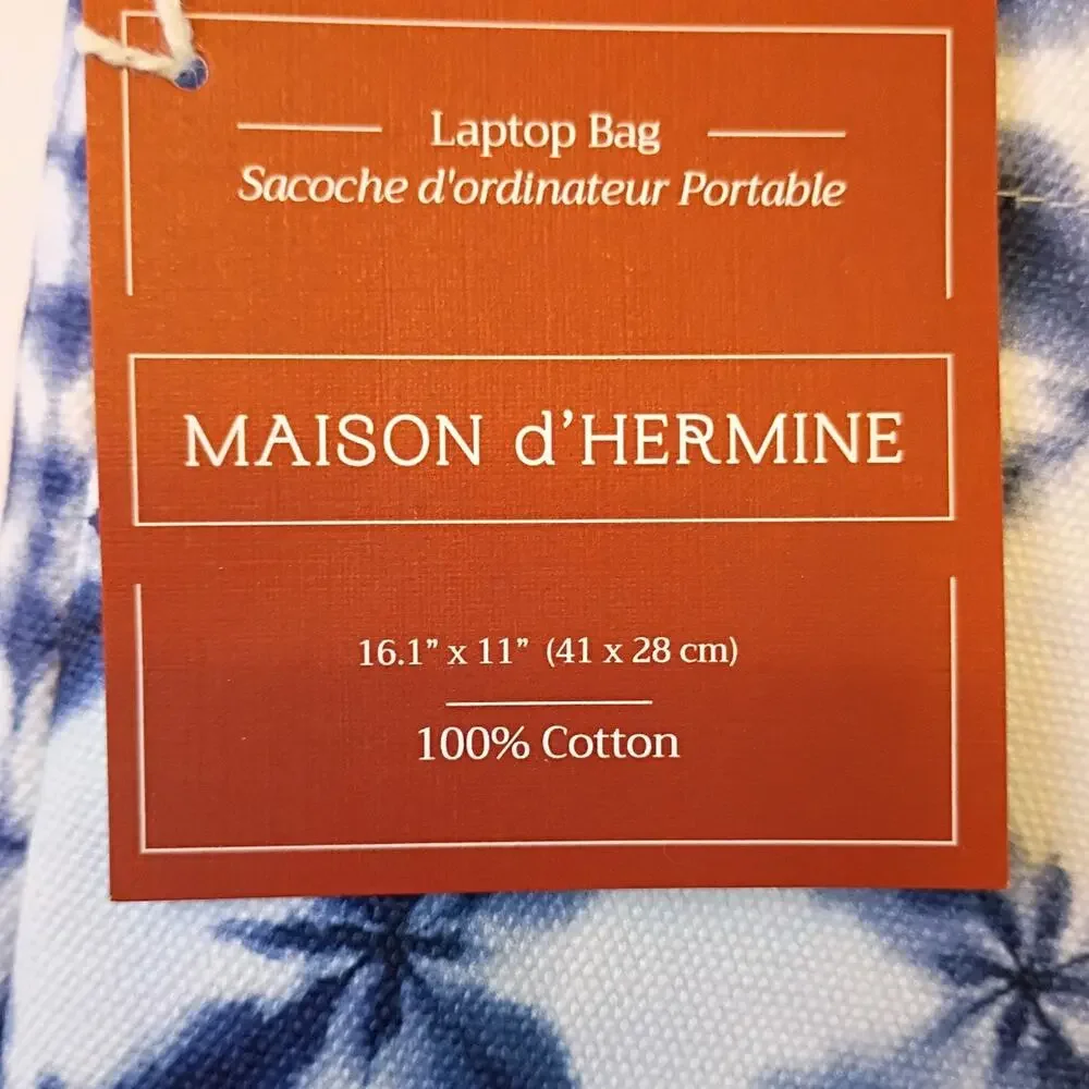 MAISON D'HERMINE Laptop Bag 100% Cotton Canvas